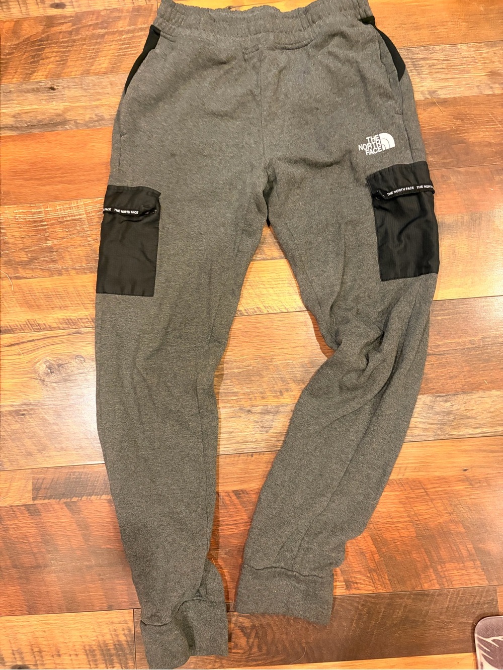 The North Face Gray Sweatpant Joggers with Black Cargo Panels